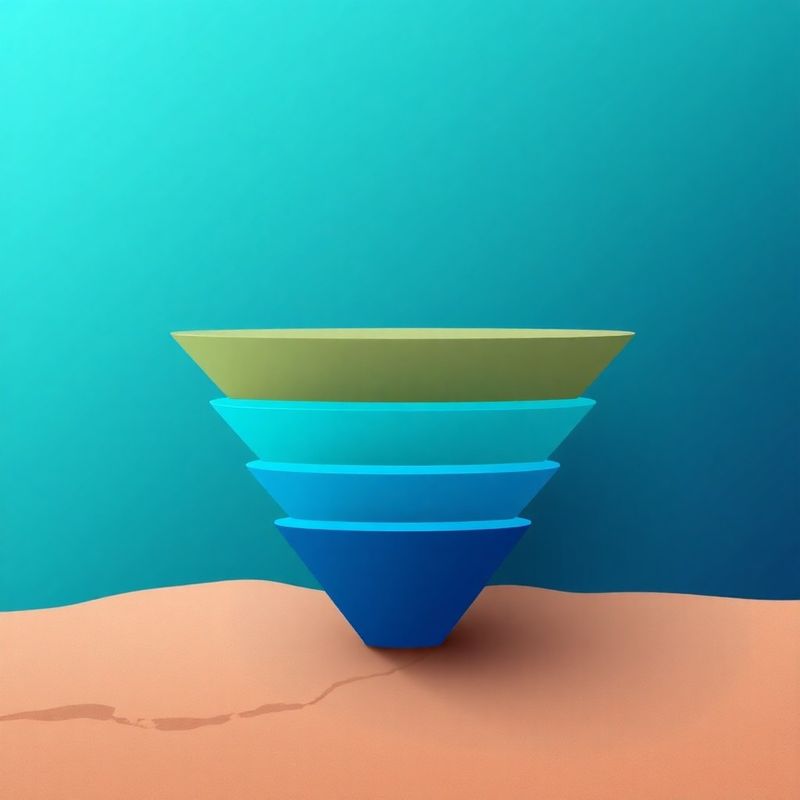 Apstraktni gradijentni marketing funnel u tirkiznim tonovima
